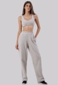 Pijama Longo Feminino Calça e Top Cropped Peluciado - Marca Fitss