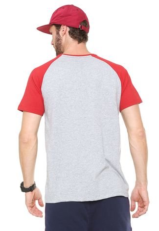 Camiseta Element Raglan Cinza/Vermelha