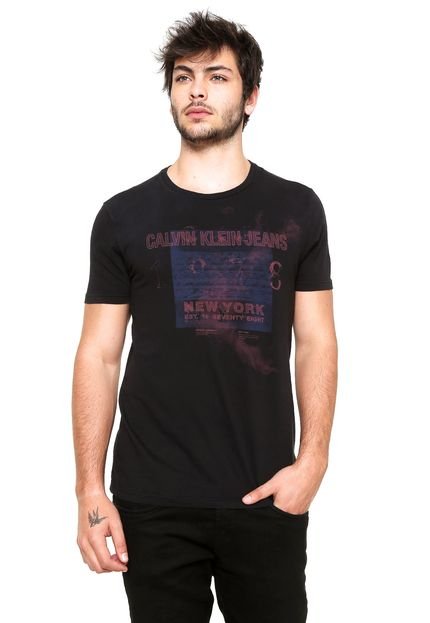 Camiseta Calvin Klein Jeans Quadrado Logo Preta - Marca Calvin Klein Jeans