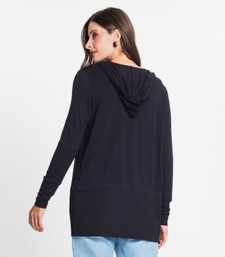 Cardigan Feminino Com Capuz Rovitex Preto