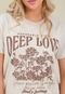 T-Shirt Pop Me em Meia Malha Deep Love Bege  - Marca Pop Me