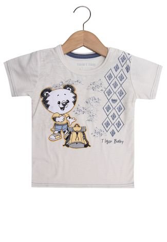 Camiseta Tigor T. Tigre Manga Curta Menino Cinza