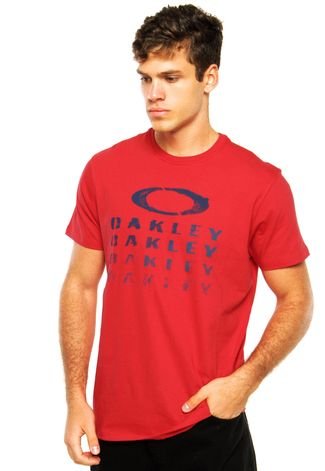 Camiseta Oakley O-Bark Masculina - Vermelho