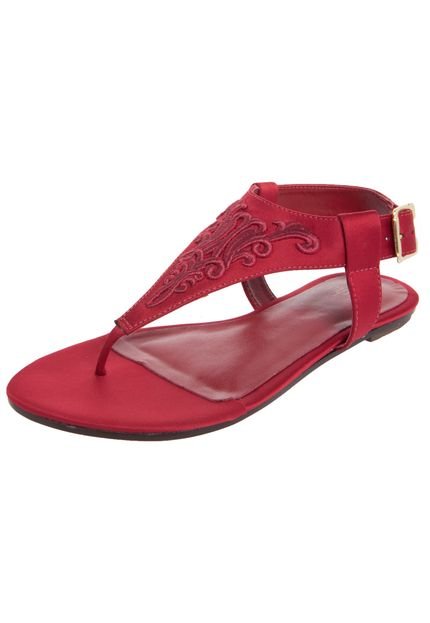 Rasteira My Shoes Arabesco Vermelha - Marca My Shoes