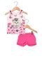 Conjunto Brandili Gatinha Floral Infantil Rosa - Marca Brandili