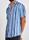 Camisa Manga Curta Listras Azuis - Marca Youcom