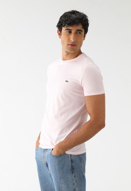 Camiseta Lacoste Slim Estampa Rosa - Marca Lacoste