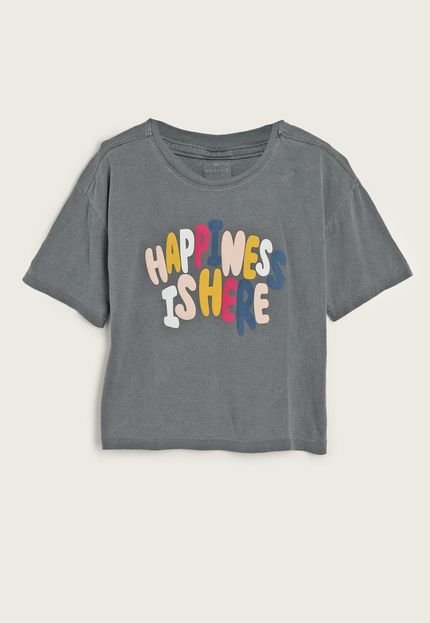 Camiseta Infantil Hering Kids Happiness Cinza - Marca Hering Kids