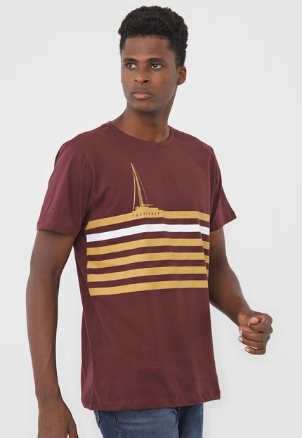Camiseta Yachtsman Listrada Vinho - Marca Yachtsman