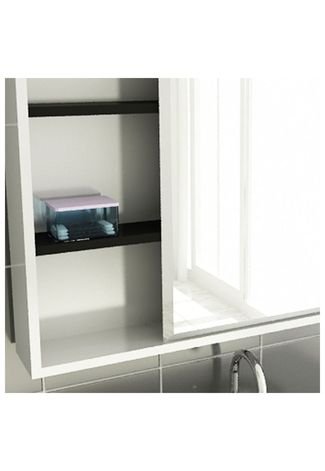Espelheira para Banheiro Modelo 22 80 cm Branca e Preta Tomdo