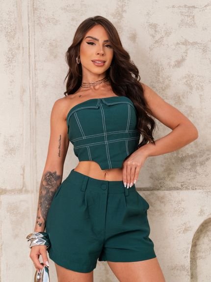 Conjunto Cropped e Shorts Divina Gata VERDE - Marca DIVINA GATA