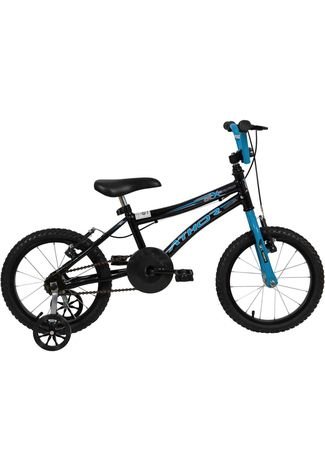 Bicicleta infantil Aro 16 M. Top Atx Preta E Azul Athor Bike