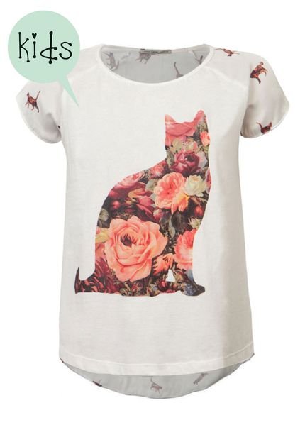 Camiseta Canal Kids Mix Gatos Branca - Marca Canal