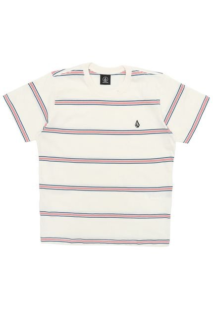 Camiseta Volcom Infantil Listras Off-White - Marca Volcom