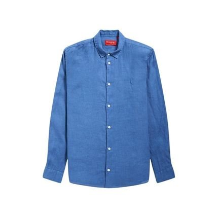 Camisa Ml Linho Tinturado Reserva Azul - Marca Reserva