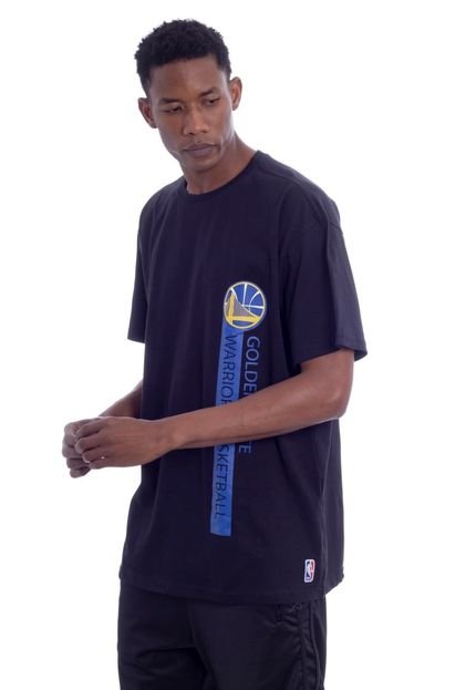 Camiseta NBA Plus Size Estampada Golden State Warriors Casual Preta - Marca NBA