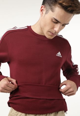 Blusa de Moletom Fechada adidas Sportswear Trefoil Essentials Vinho