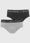 Kit 2pçs Cueca Calvin Klein Underwear Slip Logo Preta/Cinza - Marca Calvin Klein Underwear