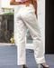 Calça Sarja Wide Leg Feminina Cintura Alta Carpinteiro 22919 Off White Consciência - Marca Consciência