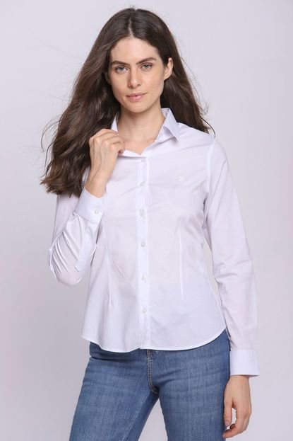 Camisa Feminina Mista Básica Lisa Polo Wear Branco - Marca Polo Wear
