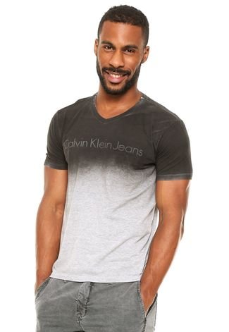 Camiseta Calvin Klein Jeans Degradê Cinza