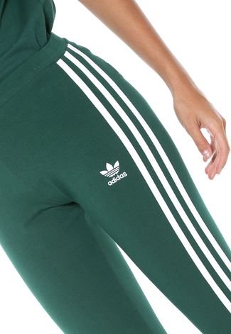 adidas 3 Stripes Green - Verde - Leggings Mulher
