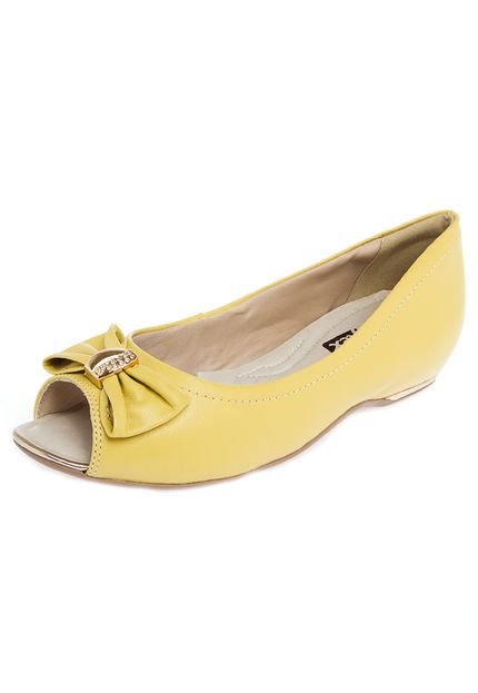 Peep Toe Comfortflex Salto Interno Amarelo - Marca Comfortflex