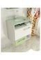 Gabinete para Banheiro 60 cm com 2 Peças Linea 17 Branco e Verde Tomdo - Marca Tomdo