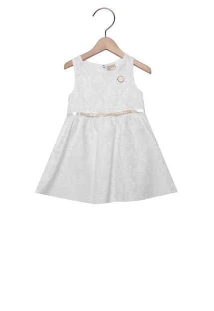 Vestido Curto Milon Fashion Infantil Branco - Marca Milon