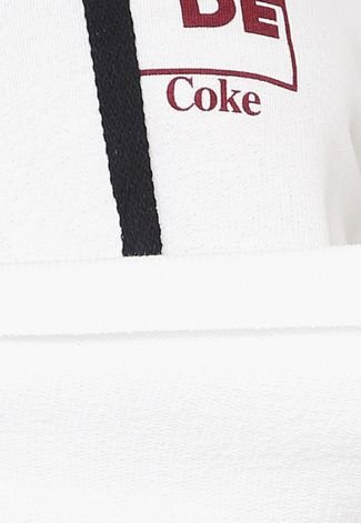 Moletom Fechado Coca-Cola Jeans Lettering Branco