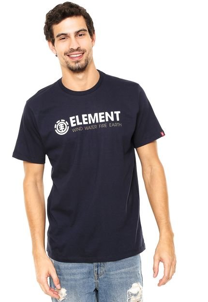 Camiseta Element Lettering Azul-Marinho - Marca Element
