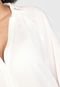 Vestido Chemise Dress to Midi Recortes Colors Branco/Roxo - Marca Dress to