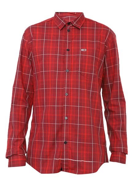 Camisa Tommy Hilfiger Reta Xadrez Vinho - Marca Tommy Hilfiger