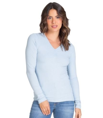 Blusa Feminina Canelada Select Azul - Marca Rovitex