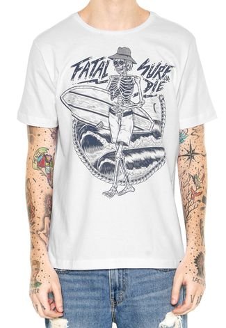 Camiseta Fatal Surf Caveira Branca