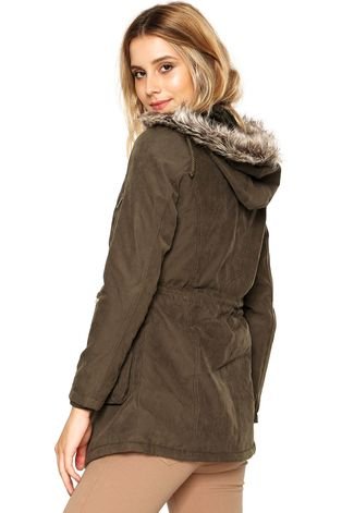 Khaki Faux Fur Lined Parka