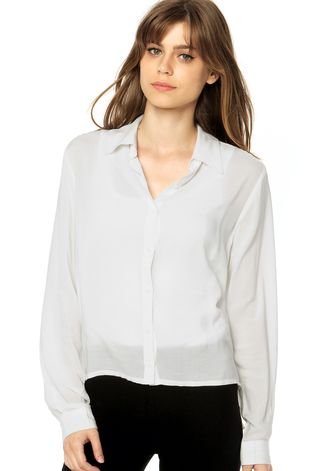 Camisa DAFITI FASH! Modelagem Quadrada Off White