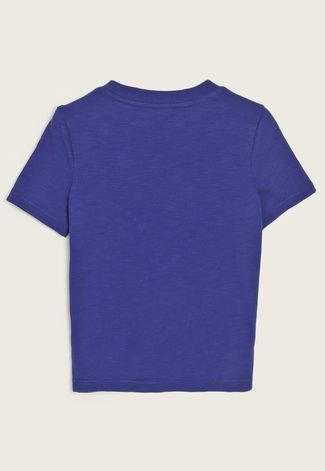 Camiseta Infantil GAP Logo Floral Azul