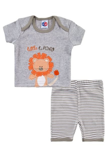 Conjunto Tip Top Little Lion Cinza - Marca Tip Top