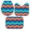 Kit 3 Tapetes Decorativos para Banheiro Wevans Abstrato Multicolorido - Marca Wevans