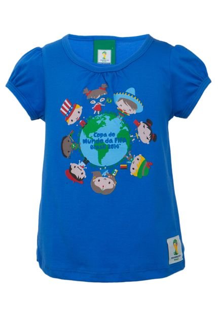 Camiseta Licenciados Copa do Mundo Infantil Etnias Azul - Marca Licenciados Copa do Mundo
