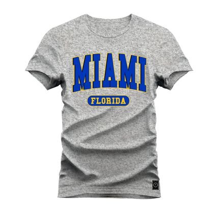 Camiseta Plus Size T-shirt Unissex Algodão Miami - Cinza - Marca Nexstar