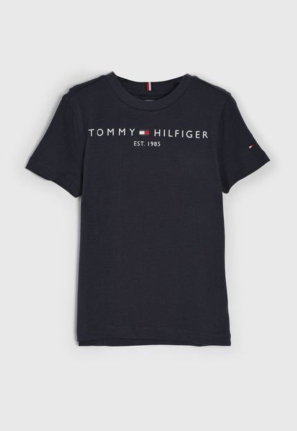 Camiseta Tommy Hilfiger Slim Logo Azul Marinho - Marca Tommy Hilfiger