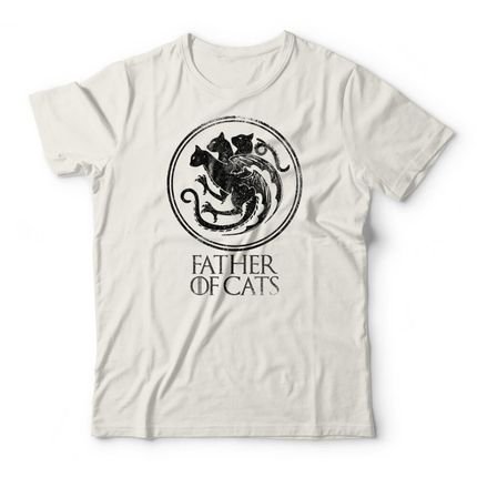 Camiseta Father Of Cats - Off White - Marca Studio Geek 