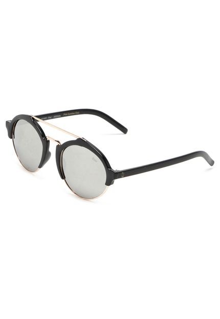 Óculos de Sol Polo London Club Redondo Espelhado Dourado/Preto - Marca PLC