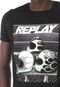 Camiseta Replay Capacete Preta - Marca Replay