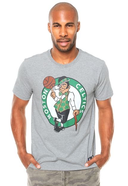 Camiseta New Era Logo Boston Celtics Cinza - Marca New Era