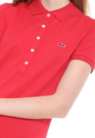 Camisa Polo Lacoste Slim Logo Vermelha