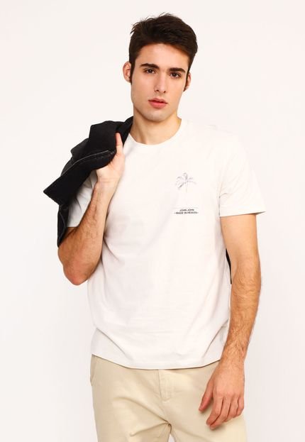 Camiseta John John Masculina Regular Quality Heaven Latte Off-White - Faz a  Boa!