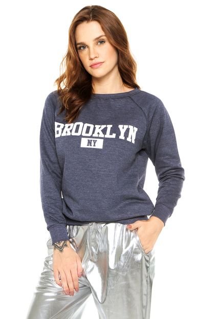 Moletom Flanelado Fechado FiveBlu Brooklyn NY Azul - Marca FiveBlu